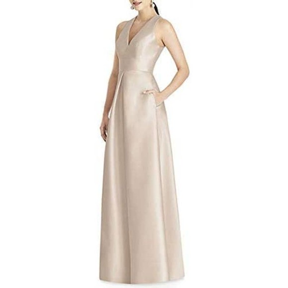 ALFRED SUNG Dresses & Skirts - Alfred Sung V-Neck Dupioni Formal Dress 12